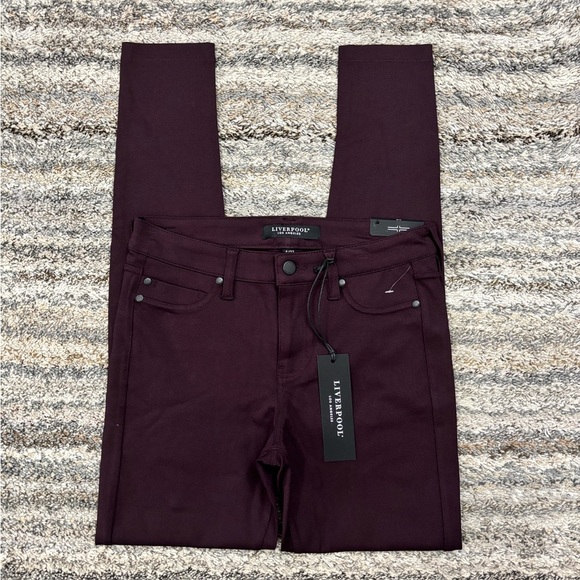 Liverpool Skinny Jeans Sz 4/27 NWT | Liverpool Mid Rise Aubergine Skinny Jeans - - Picture 4 of 12